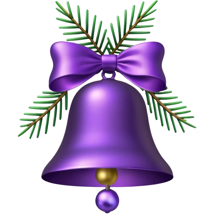  purple christmas bell with pine  emoji