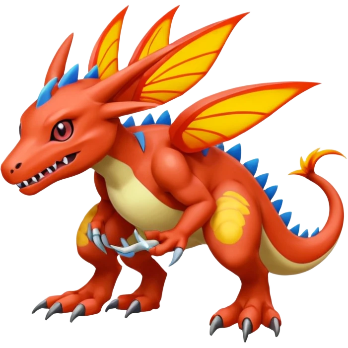  colorful modern Fakémon-Pokémon-Digimon-Vernid-creature (full body) emoji