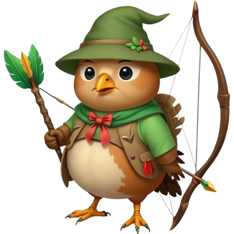 a cute and extremely fat robin bird that looks like robin hood emoji