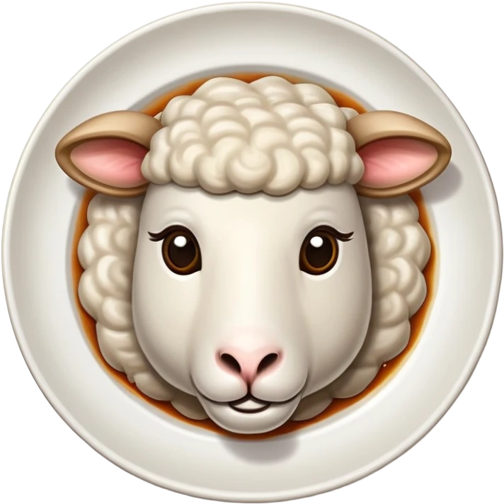 Sheep head dish on a plate emoji