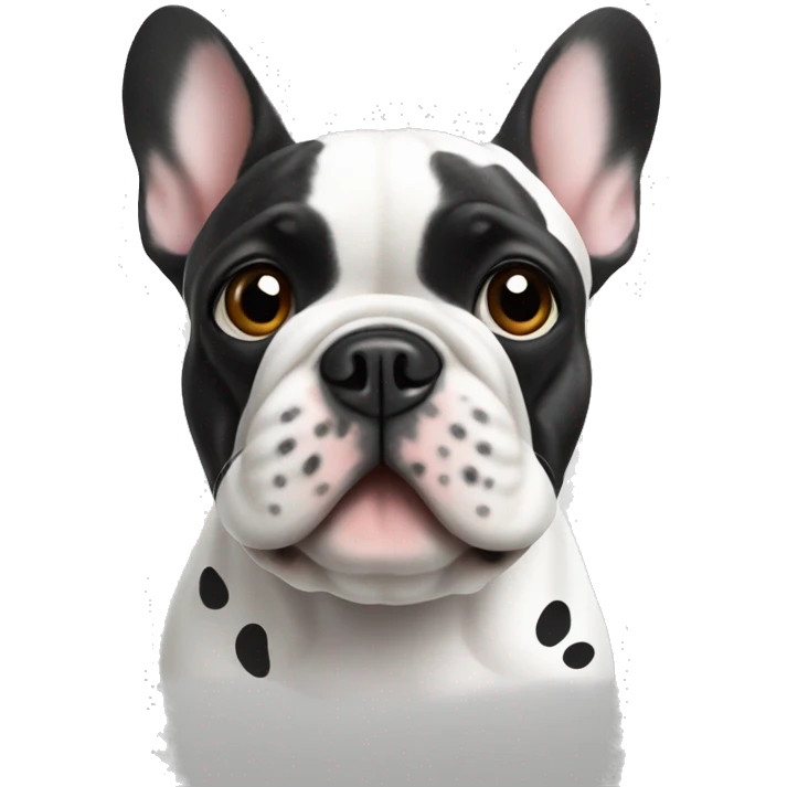 French bulldog white with dots  emoji