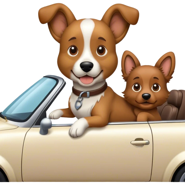 Car riding on dog emoji