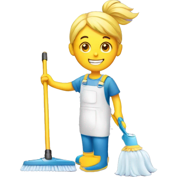 cleaning floor emoji