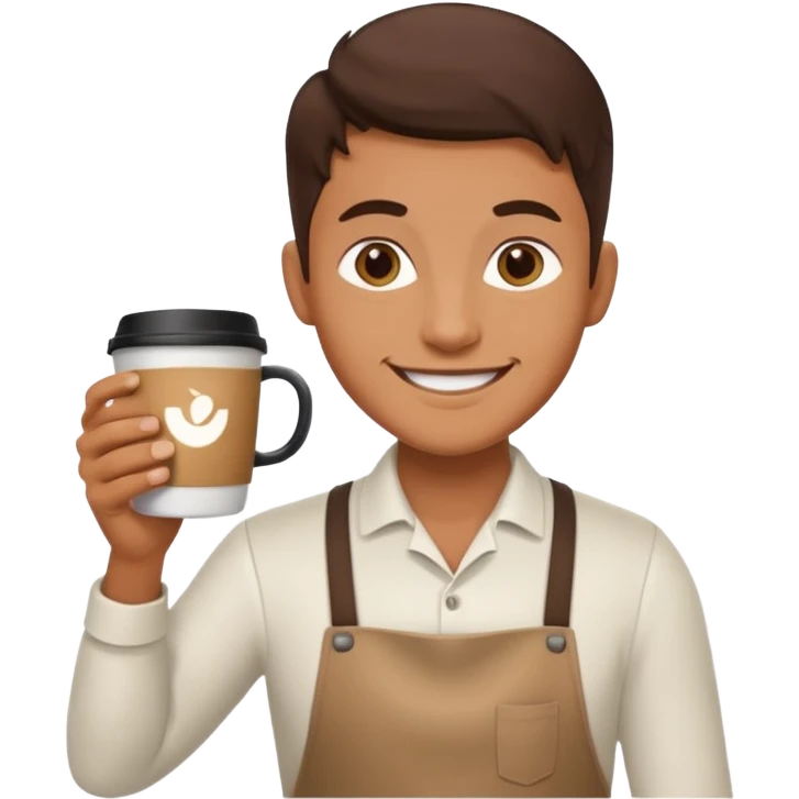 barista with one big cup of coffee emoji
