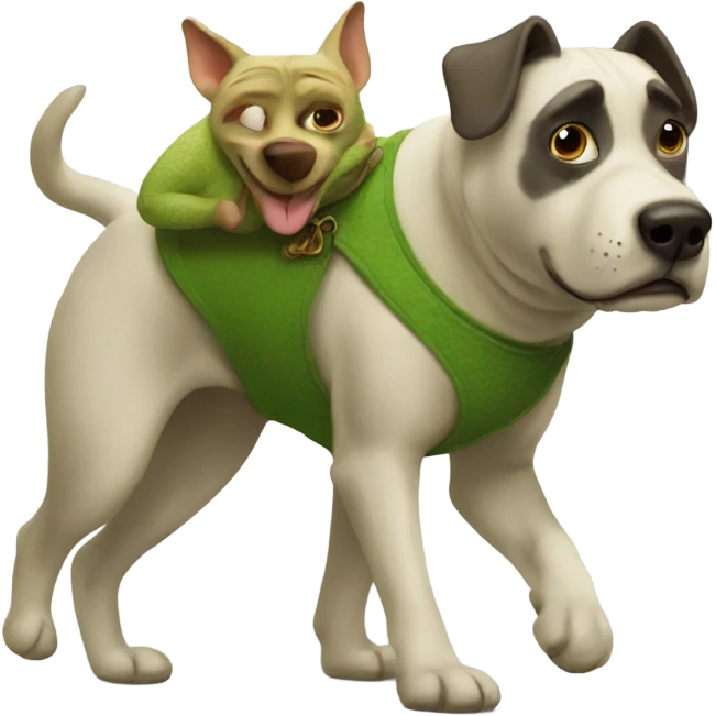 shreck walking a dog emoji