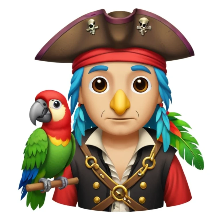 pirate and parrot emoji