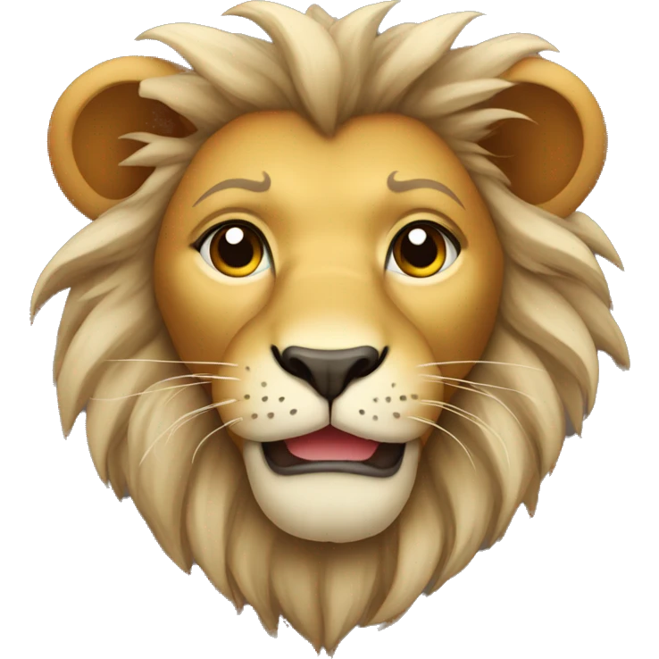 a cute lion head with a t emoji