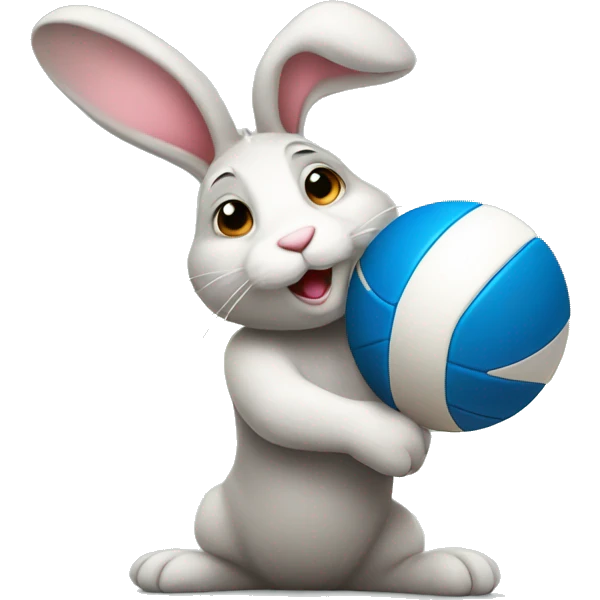 Bunny with volleyball emoji