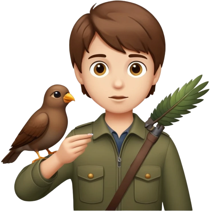 boy shooting a bird emoji