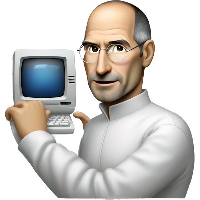 Steve Jobs with Macintosh emoji