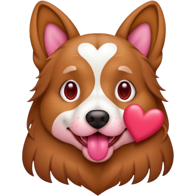 Dog and hearts emoji