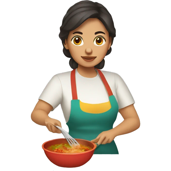 Mexican woman cooking birria emoji