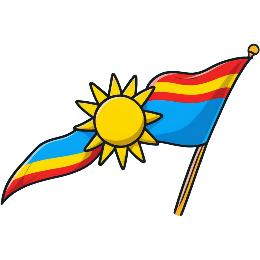 Kurdish flag with sun symbol emoji