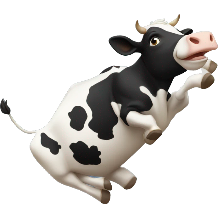 Cow jumping over the moon emoji