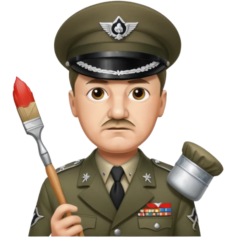 Adolf  hitler in uniform working as a decorator emoji