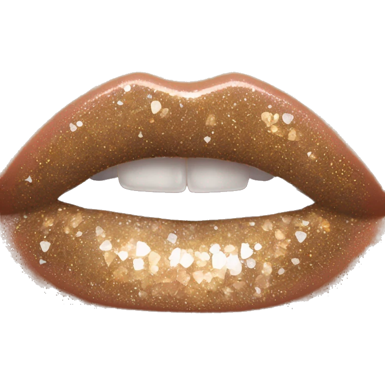 Light brown  ombre lip gloss with a lot of glitter emoji