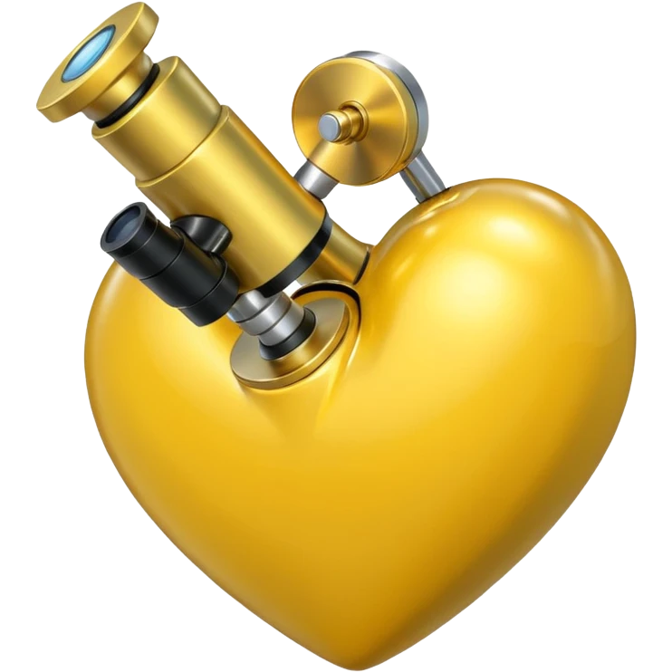 yellow heart with a microscope emoji