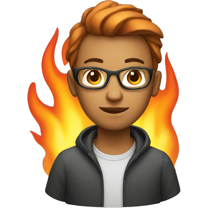 gender neutral software engineer on fire emoji