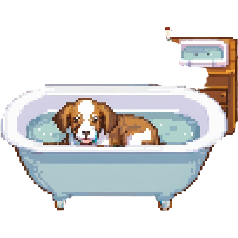 a dog taking a bath emoji