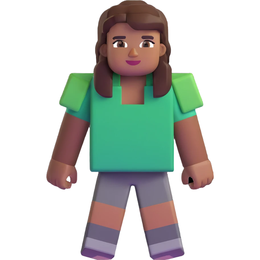 Nicole Byer as a Minecraft character emoji