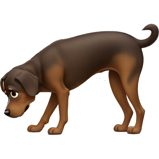 Dog pooping emoji