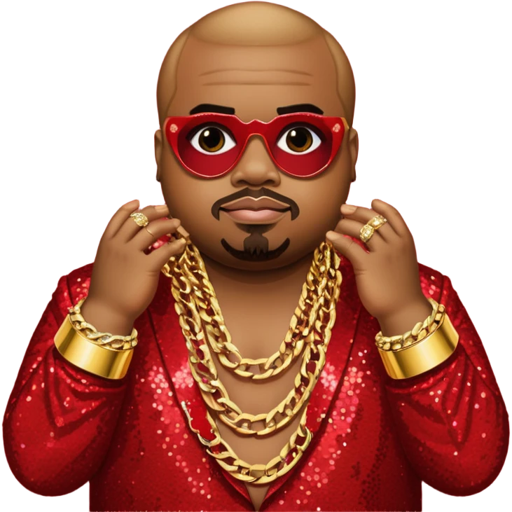 CeeLo Green with red sequin outfit emoji