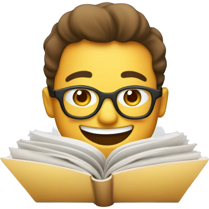 happy entrepreneur face with book emoji