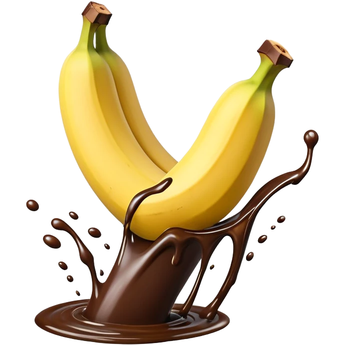Open banana splashing chocolate emoji