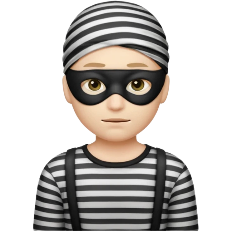 A theif robber emoji,Stripped shirt,eye mask. emoji