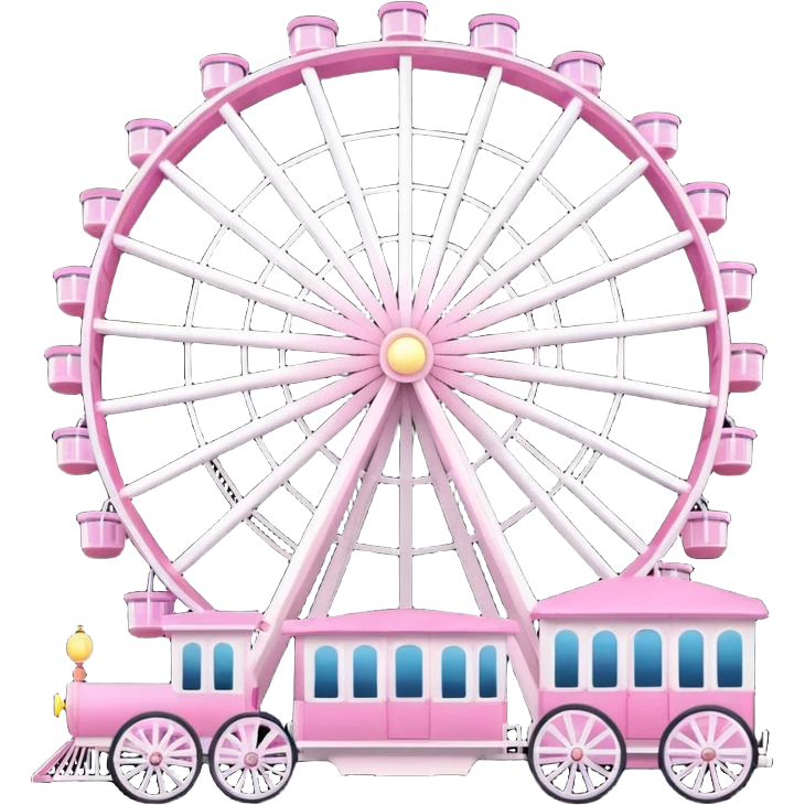 mix light pink dark pink and white theme park Ferris wheel emoji