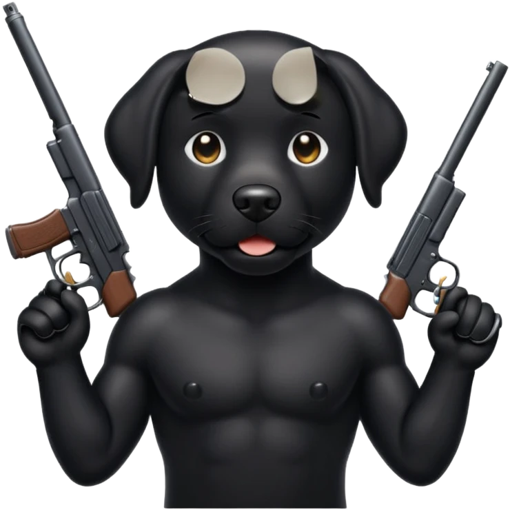 black lab with gun emoji