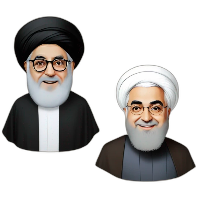 Hassan Rouhani with Shah Kalid emoji