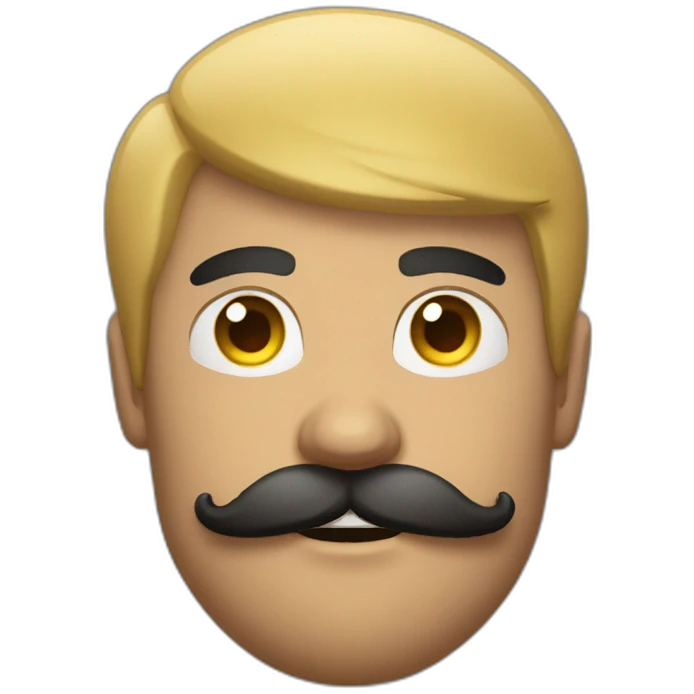 Handsome Man with mustache strenuously carrying heavy balls emoji