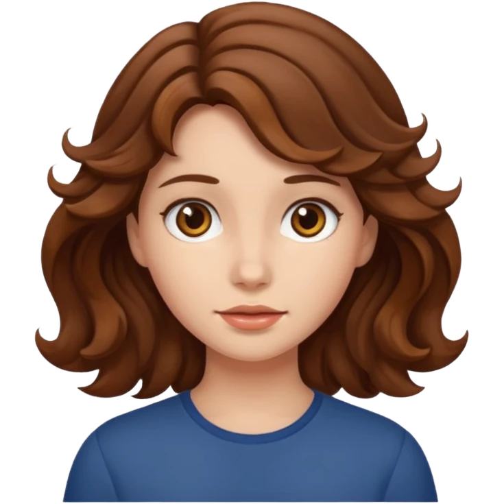 Girl with brown wavy hair emoji