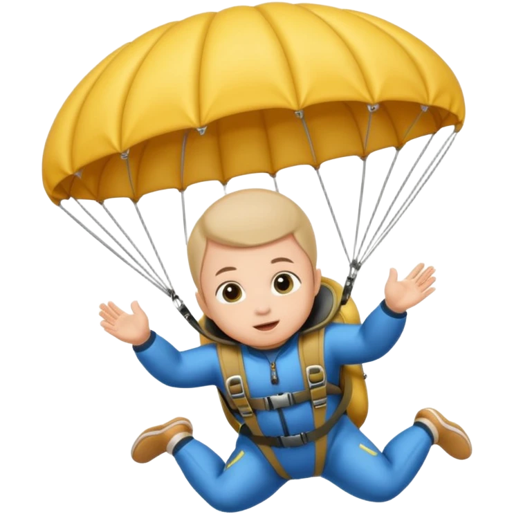Skydiving baby with parachute and UFO emoji