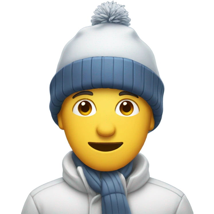 male in snow with hat  emoji