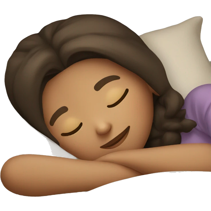 Brunette girl sleeping emoji