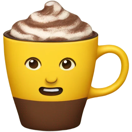Yellow cup of hot chocolate emoji