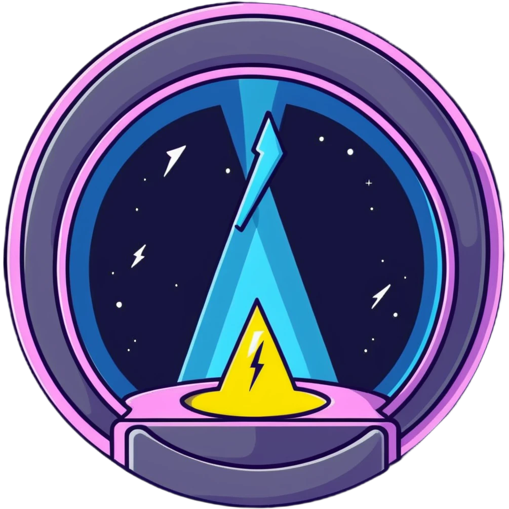 teleportation portal with lightning and cosmic energy emoji