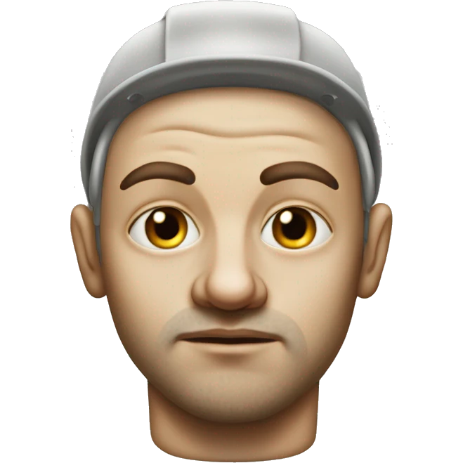 Photorealistic serious white skin Factory worker XVII century emoji
