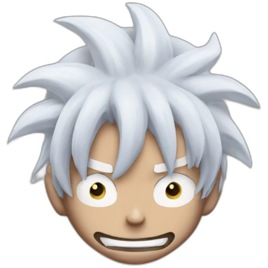 Luffy gear 5 with white hair  emoji