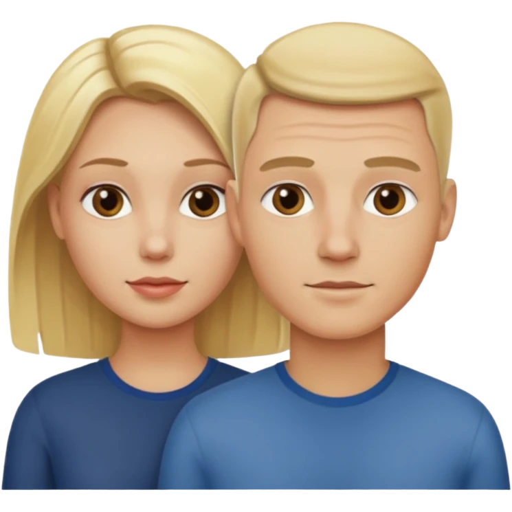 Two blonde women and a man with skin head  emoji