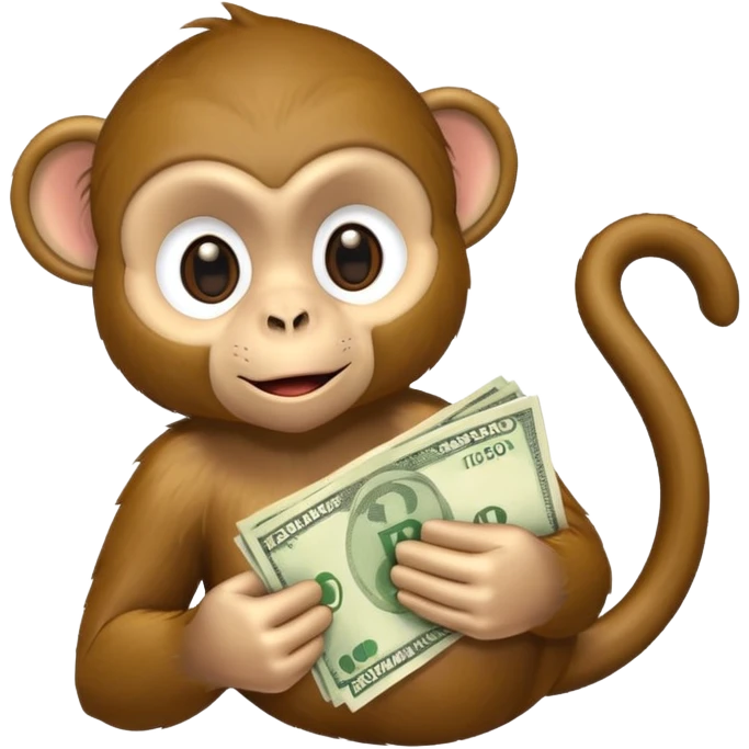 Monkey with money emoji