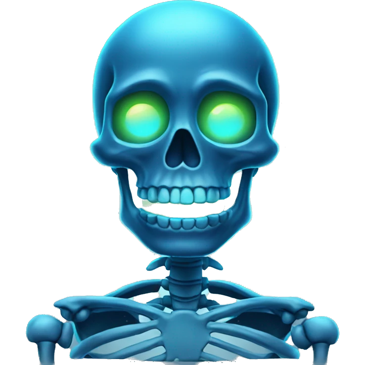 Blue color skeleton glowing  emoji