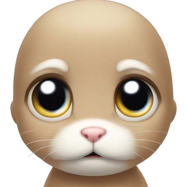 Anxious baby rabbit sad big eyes emoji