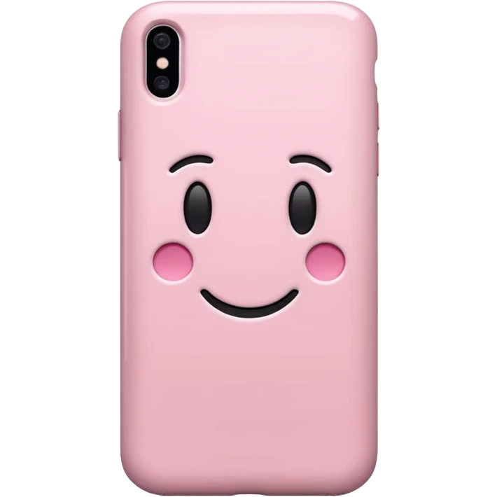Aesthetic light pink iphone no smiley face inside case from the back emoji