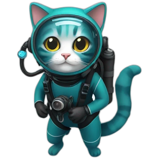 scuba diver cat emoji