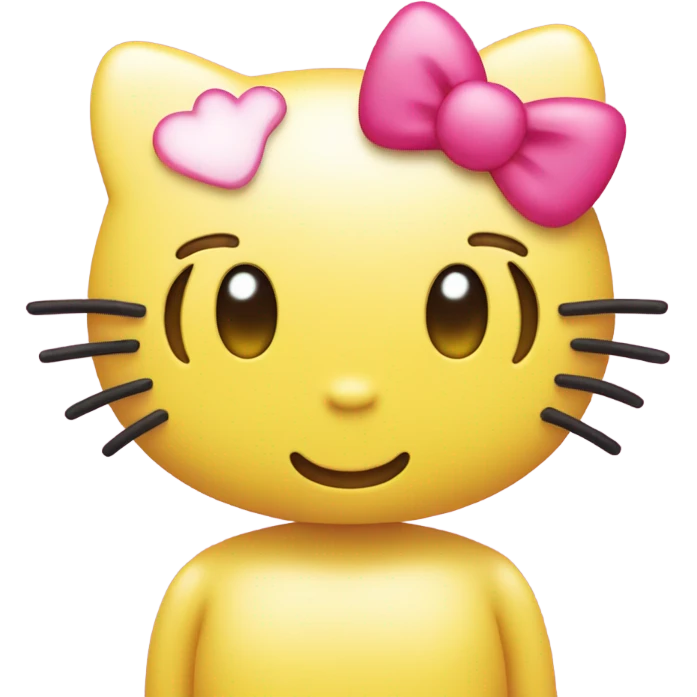 Hello kitty yellow emoji with heart eyes emoji