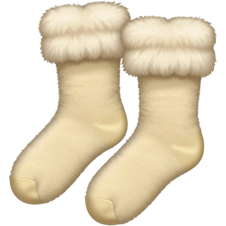 Nude colour fluffy socks emoji