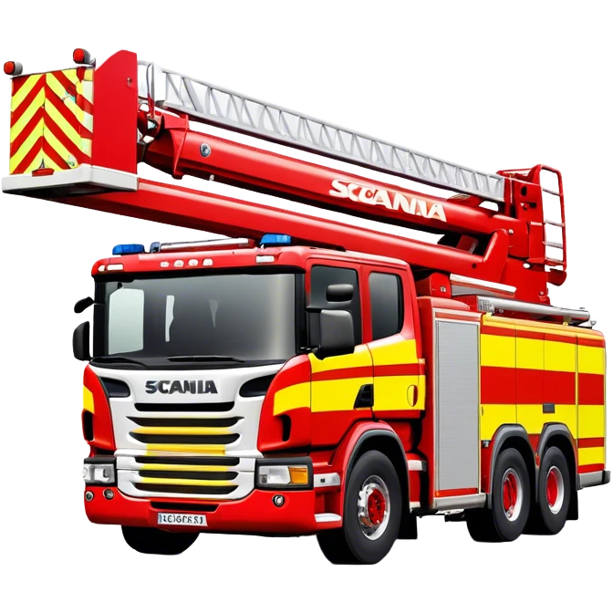 Fire Truck - Scania P320 Fire Truck (Model Year: 2015) (Iconic Colour: Red with white and yellow stripes) emoji